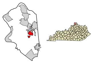 Location of Union in Boone County, Kentucky.