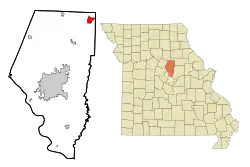 Location of Centralia, Missouri