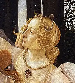 Detail of one of the Three Graces in Primavera by Sandro Botticelli, circa 1482