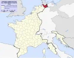 Location of Bouches-de-l'Elbe in France (1812)