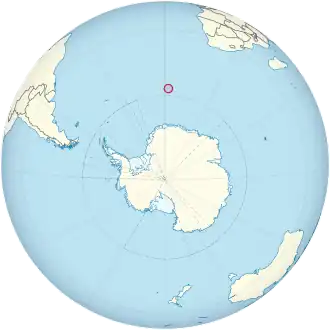 Location of Bouvet Island (circled in red)