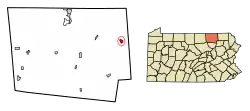 Location of Le Raysville in Bradford County, Pennsylvania.