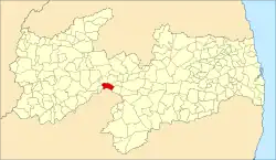 Teixeira Location on Paraiba