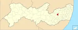 Location of Tacaimbó in Pernambuco