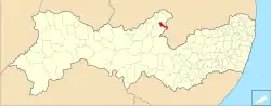 Location of Tuparetama in Pernambuco
