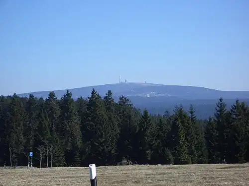 View from the Harz highway of the Brocken