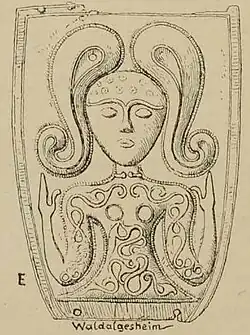 A reconstruction of the fragmentary bronze plates from the Waldalgesheim chariot, Rheinisches Landesmuseum Bonn.: 93–94 