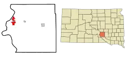 Location in Brule County and the state of South Dakota