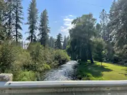 Little Spokane River at Buckeye from Little Spokane Drive looking downstream