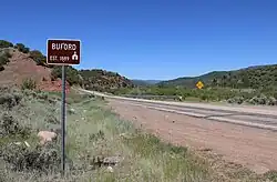 Entering Buford from the west along County Road 8, June 2021.