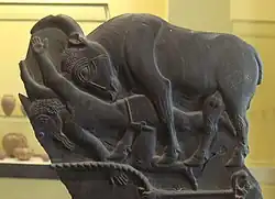 Detail of the bull trampling an enemy on the reverse