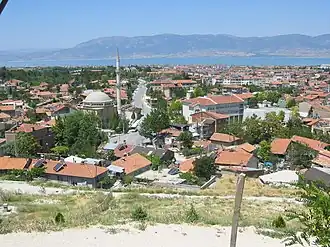 View of Burdur with Lake Burdur in the background