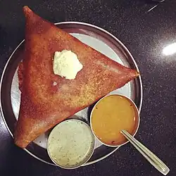 Butter dosa, known as benne dose in Kannada
