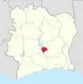 Location of Yamoussoukro