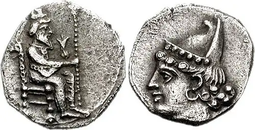 Another similar coin. Mazaios, Satrap of Cilicia, 361/0-334 BC.[7]