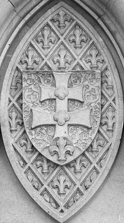 King Louis I of Hungary, Anjou, Bojnice Castle, Bajmóci vár, relief, Hungary, double cross, Hungarian coat of arm