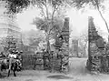 Majapahit style split gate and red brickwork