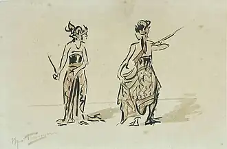 Painting of Javanese dance