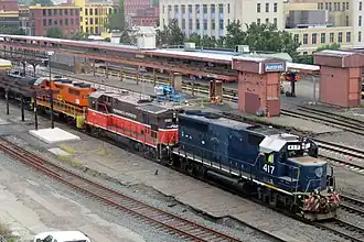 CSOR freight train at Springfield Union Station, August 2018