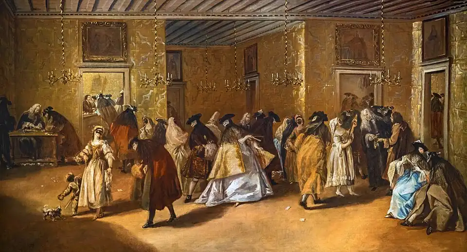 The Foyer of Dandolo's palace in San Moisè by Francesco Guardi