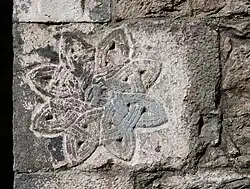 A carved Celtic knot
