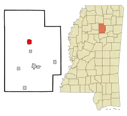 Location of Old Town, Mississippi