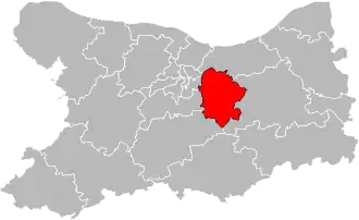 Situation of the canton of Troarn in the department of Calvados