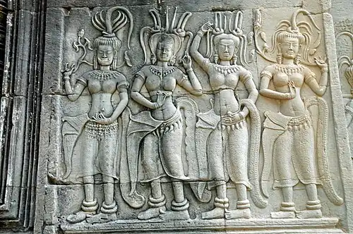Apsara relief sculpture at Angkor Wat