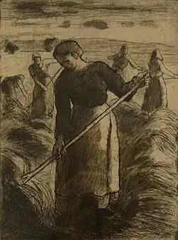 Tedders of Eragny (Faneuses d'Eragny), 1897, etching, aquatint and dry-point on paper. Strasbourg Museum of Modern and Contemporary Art