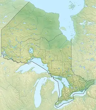 Map showing the location of Algonquin Provincial Park