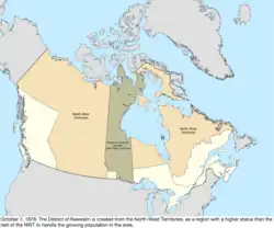 Map of the change to Canada on October 7, 1876