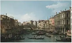 The Grand Canal looking North-East from the Palazzo Dolfin-Manin to the Rialto Bridge