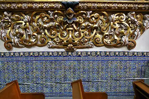 Azulejos inside the Chapel of the Rosario (1531-1690),[28] Puebla City, Mexico
