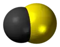Space-filling model of the carbon monosulfide molecule