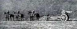 A 21&nbsp;cm Mörser carriage being transported.
