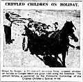 The disabled children who used to be entertained by the orphans at Seaside House, Coogee were taken on carriage rides as a day out.