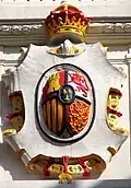 Coat of arms of Spain on back chamfer