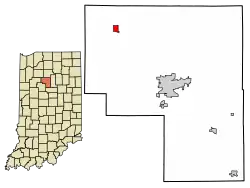 Location of Royal Center in Cass County, Indiana.