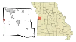Location of Cleveland, Missouri