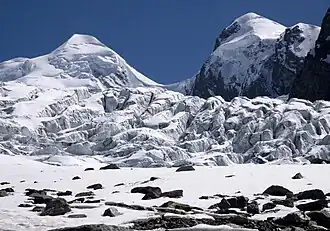 Castor (links) seen from the Grenz Glacier