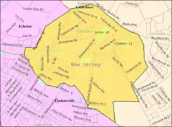 Census Bureau map of Gibbsboro, New Jersey