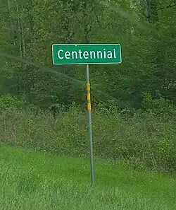 Centennial, Texas road sign