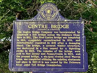 Centre Bridge information sign in Stockton