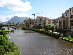 The main Canal within Century City, with Table Mountain in the background
