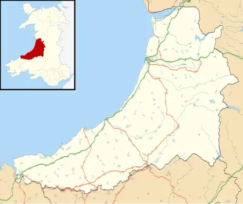 Ceredigion shown within Wales