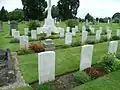 First World War graves at the chapel side war graves plot