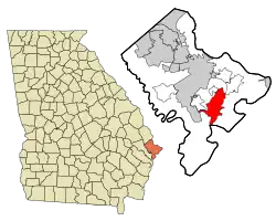 Location in Chatham County and the state of Georgia