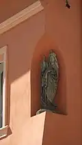 Gothic sculpture of Hedwig of Silesia, High Duchess consort of Poland and patron saint of Silesia, at the Market Square