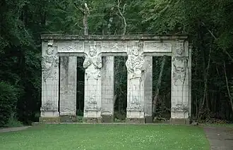 Caryatids, moved from the north façade to the park c.&nbsp;1875