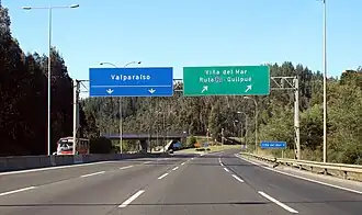 Route 68 going to Valparaiso